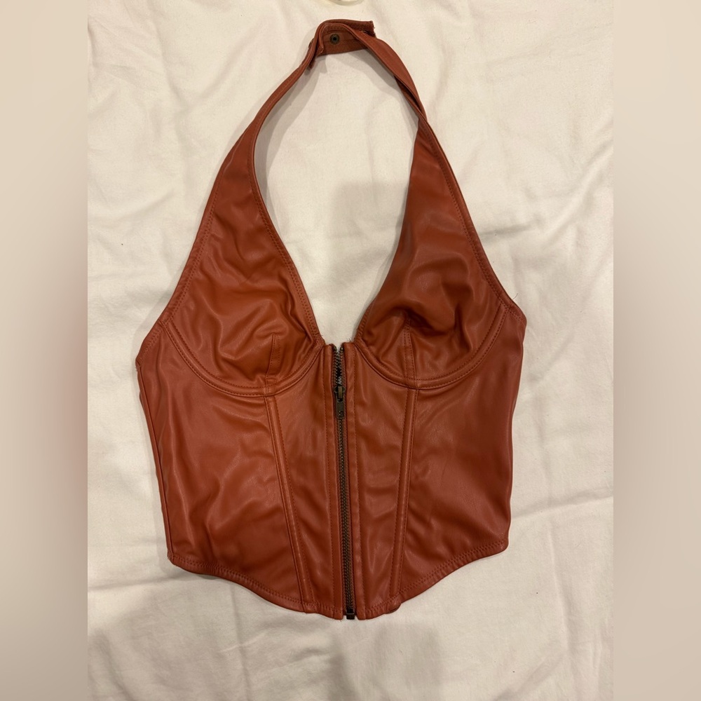 Urban Outfitters Leather Halter top